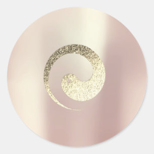 Sticker Rond Ying Yang Symbol Balance Rose Gold Pace Spirituel