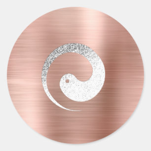 Sticker Rond Ying Yang Symbole Balance Grey Blush Pace Spiritue
