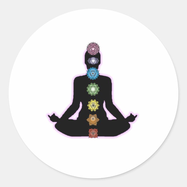 Sticker Rond Yoga Chakras (Devant)