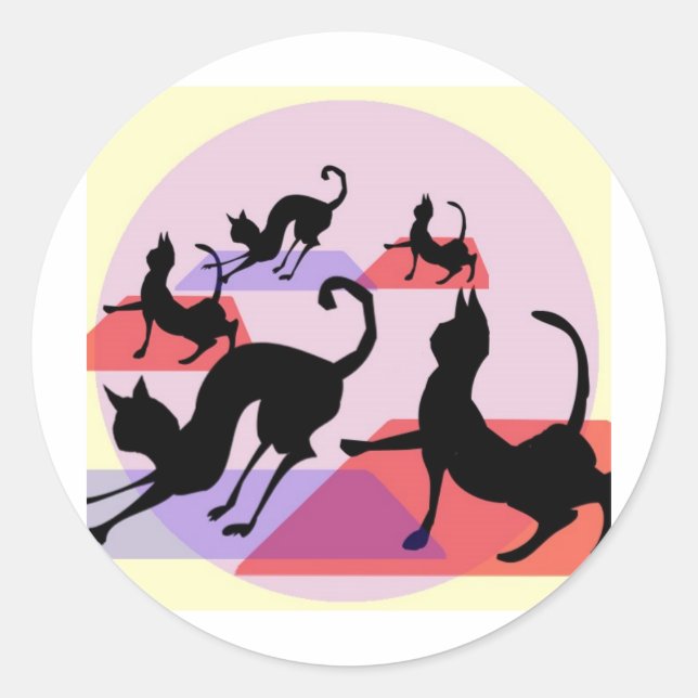 Sticker Rond yoga de chat (Devant)