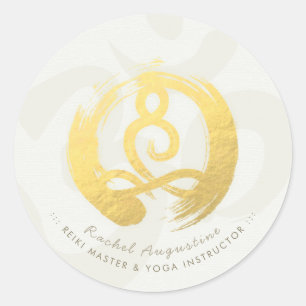Sticker Rond Yoga Instructeur Vie Entraîneur Méditation Pose Ze