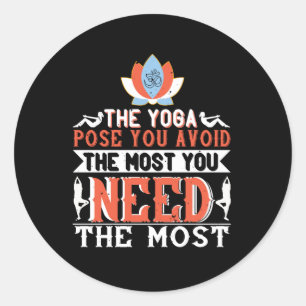 Sticker Rond Yoga - Le Poing Yoga que vous évitez le plus