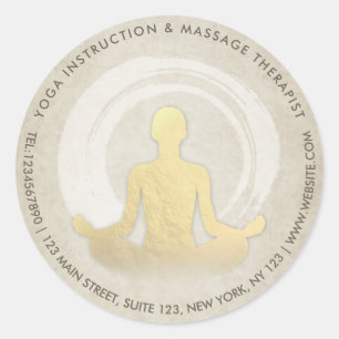 Sticker Rond Yoga Méditation Instructeur Pose Facile Symbole ZE