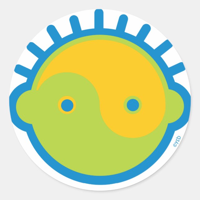 Sticker Rond Yoga Speak Baby : Big Boy Yin-Yang (Devant)