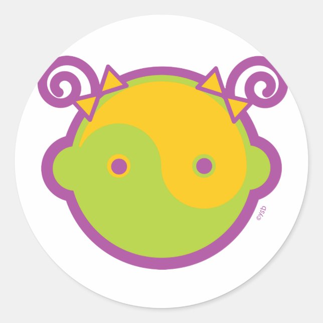 Sticker Rond Yoga Speak Baby : Big Girl Yin-Yang (Devant)