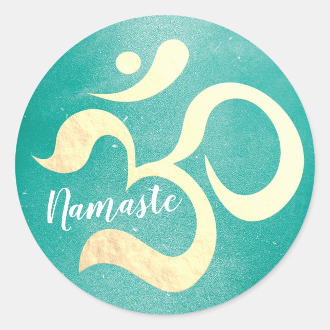 Sticker Rond Yoga Studio Méditation Instructeur Vie Coach OM (Devant)
