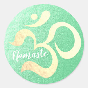 Sticker Rond Yoga Studio Méditation Instructeur Vie Coach OM