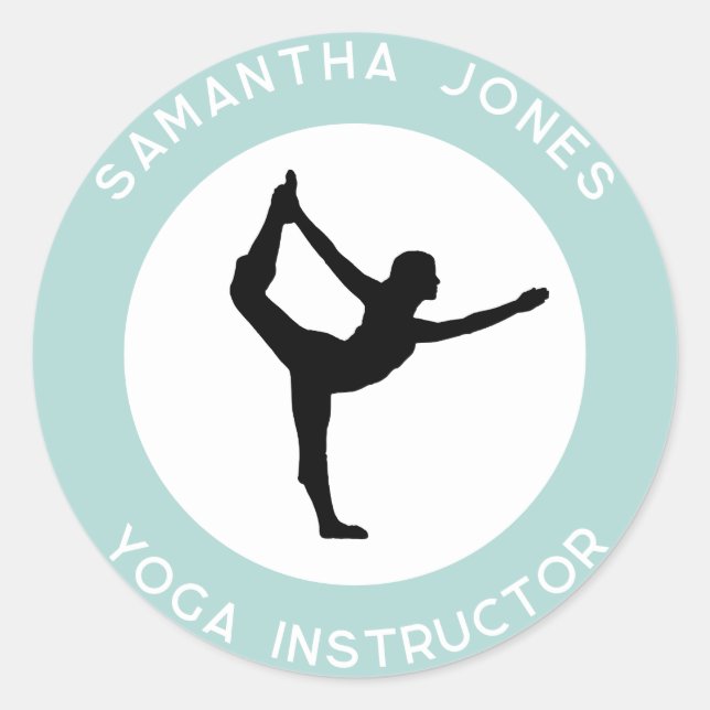 Sticker Rond Yoga studio professeur danseur pose entreprise mod (Devant)