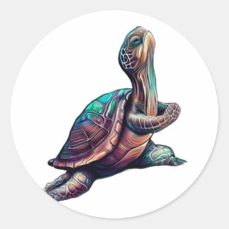 Sticker Rond yoga tortue