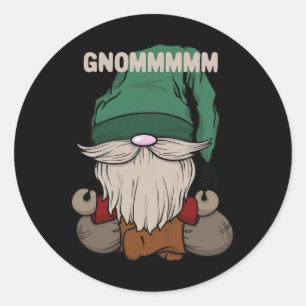 Sticker Rond Yogi Gnome Drôle Gnommmmm Conception de Yoga Pose