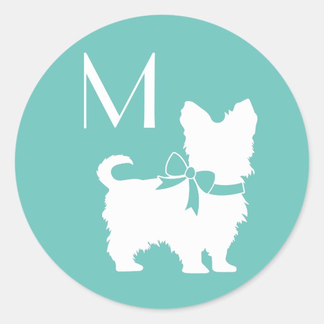 Sticker Rond Yorkshire Terrier Chien Chien Chien Chien Chien Ch (Devant)
