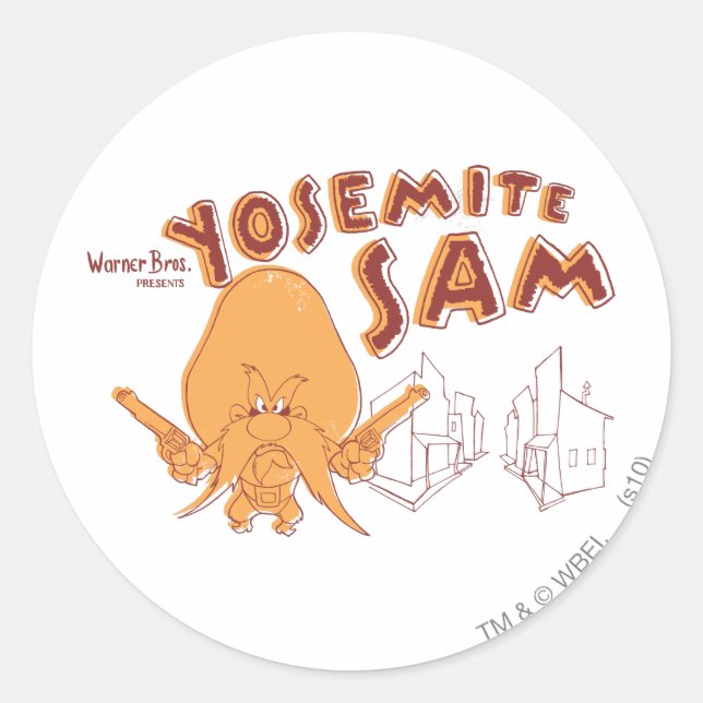 Sticker Rond Yosemite Sam Warner Bros. Présente (Devant)