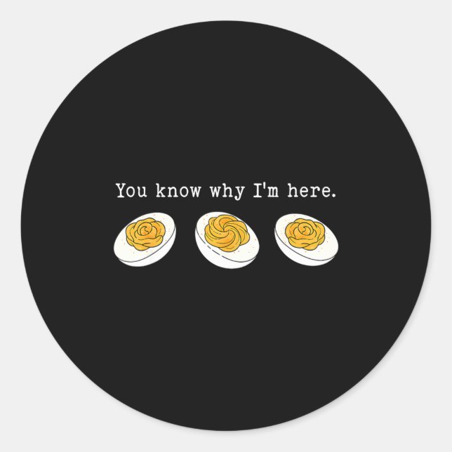 Sticker Rond You Know Why I'm Here Funny Deviled Egg Thanksgivi (Devant)