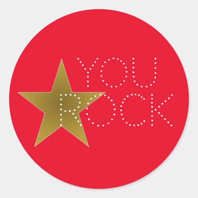 Sticker Rond You Rock Star Movie Red Carpet Anniversaire (Devant)