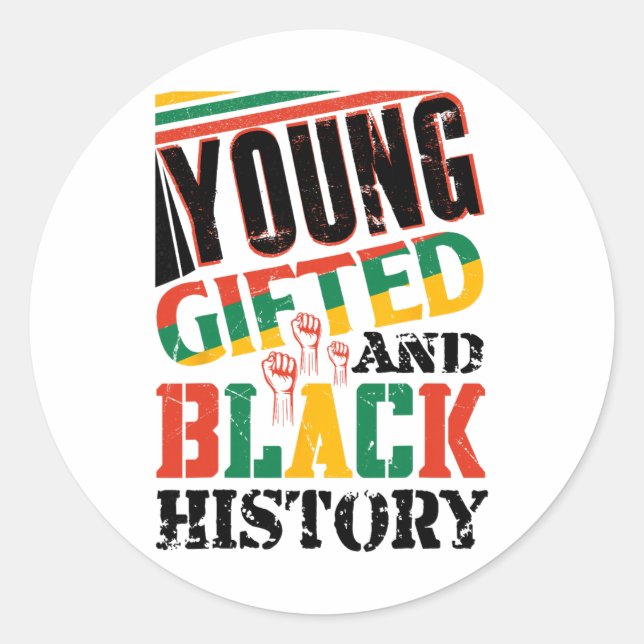 Sticker Rond Young Gifted And Black History  (Devant)