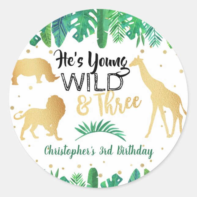 Sticker Rond Young Wild & Three Boys Troisième anniversaire (Devant)