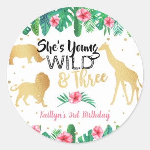 Sticker Rond Young Wild & Three Girls Troisième anniversaire