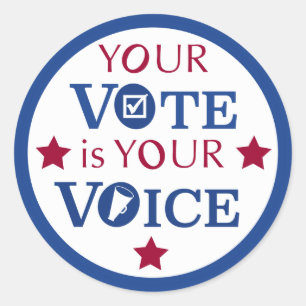 Sticker Rond Your Vote is Your Voice