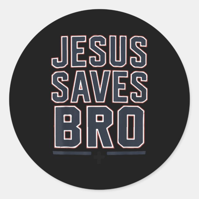 Sticker Rond Youth Boy Jesus Saves Bro Funny Christian Teen Gir (Devant)