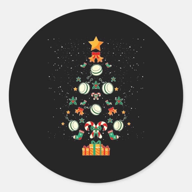 Sticker Rond Yoyo Christmas Tree Xmas  (Devant)