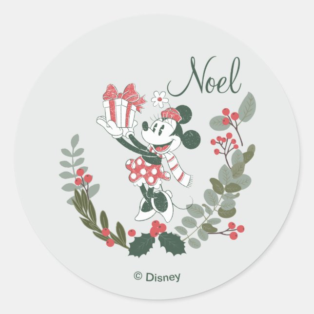 Sticker Rond Yuletide Joy | Minnie Noel (Devant)
