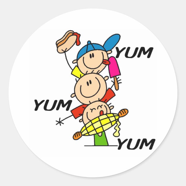 Sticker Rond Yum Yum été (Devant)