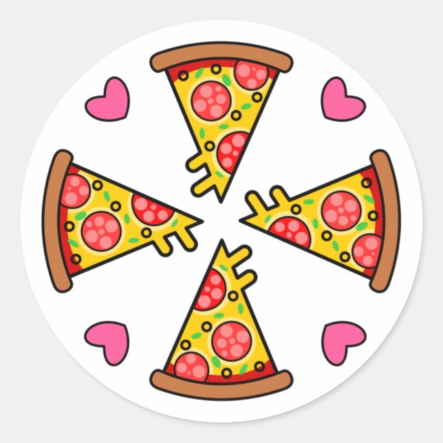 Sticker Rond Yummy Pizza Slices Mandara (Devant)