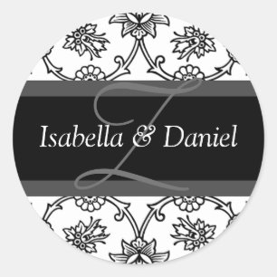 Sticker Rond Z Monogrammes Pour Les Sceaux Faire-part de mariag
