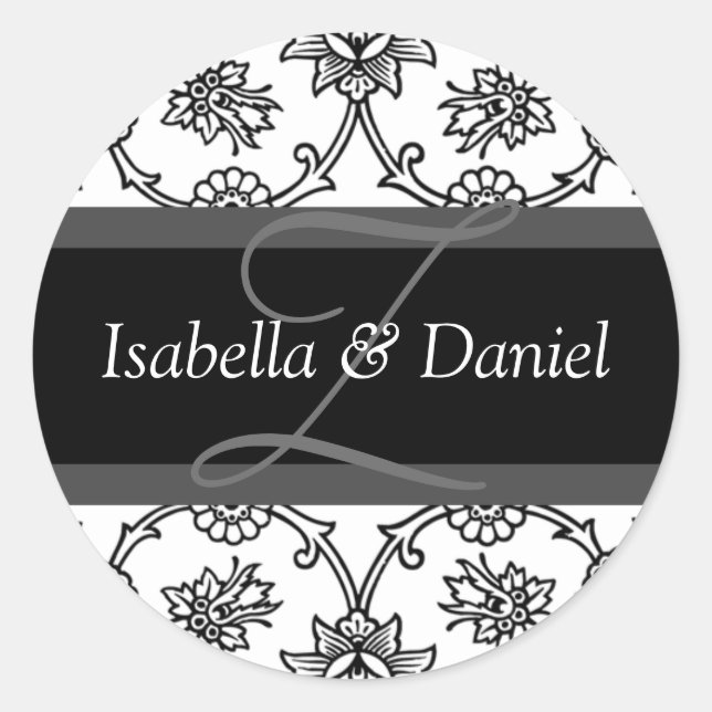 Sticker Rond Z Monogrammes Pour Les Sceaux Faire-part de mariag (Devant)
