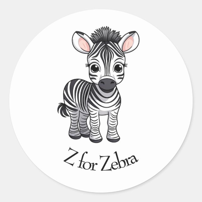 Sticker Rond Z pour Zebra (Devant)