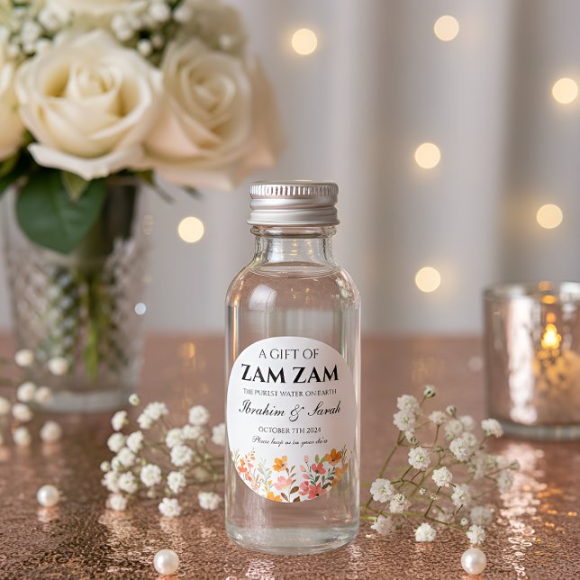 Sticker Rond zamzam eau nikah musulman mariage faveur floral (Créateur téléchargé)