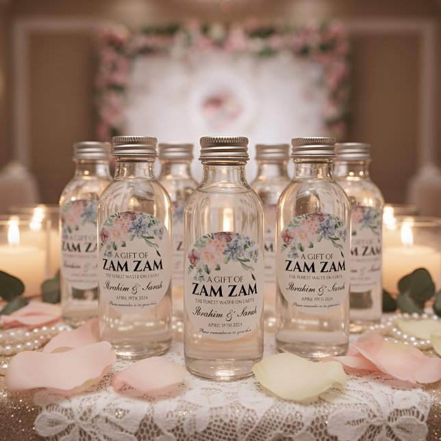 Sticker Rond zamzam eau nikah musulman mariage faveur floral (Créateur téléchargé)
