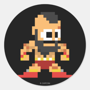 Sticker Rond Zangief 8 bits