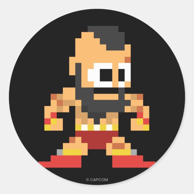 Sticker Rond Zangief 8 bits (Devant)