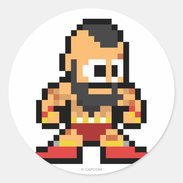 Sticker Rond Zangief 8 bits (Devant)