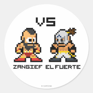 Sticker Rond Zangief 8 bits VS El Fuerte