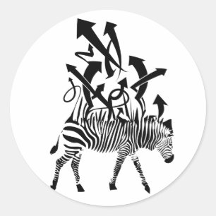 Sticker Rond Zebra Abstract Design