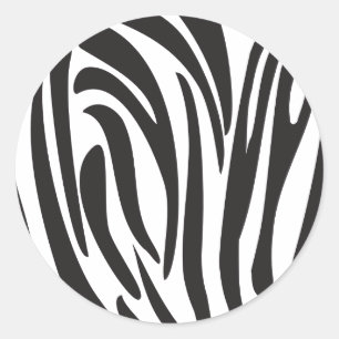 Sticker Rond Zebra Black and White Stripes Design tendance