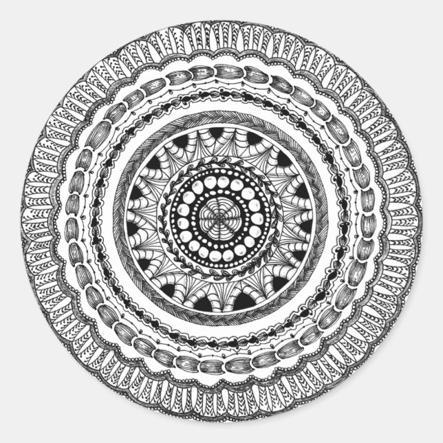 Sticker rond Zendala "Queste" (Devant)