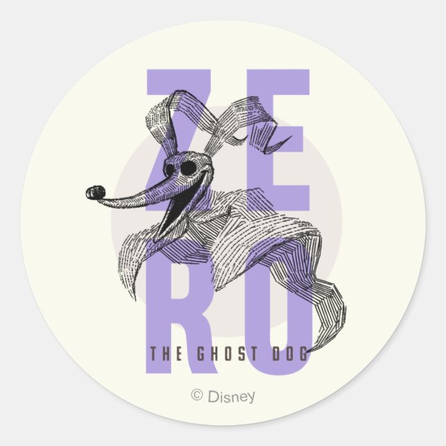 Sticker Rond Zéro le chien fantôme - Typographie (Devant)