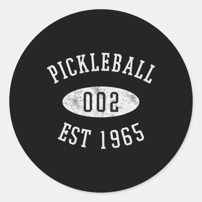 Sticker Rond Zéro Zéro Deux Pickleball Drôle (Devant)