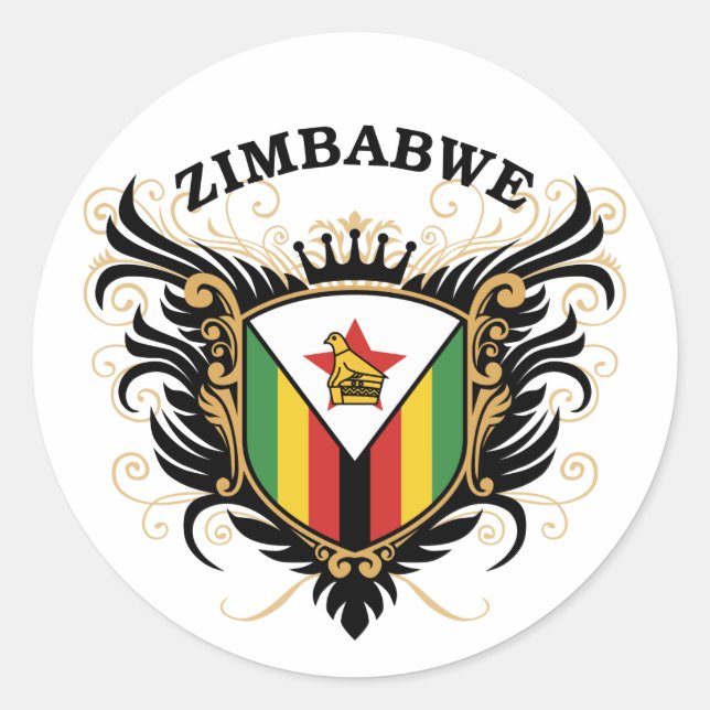 Sticker Rond Zimbabwe (Devant)