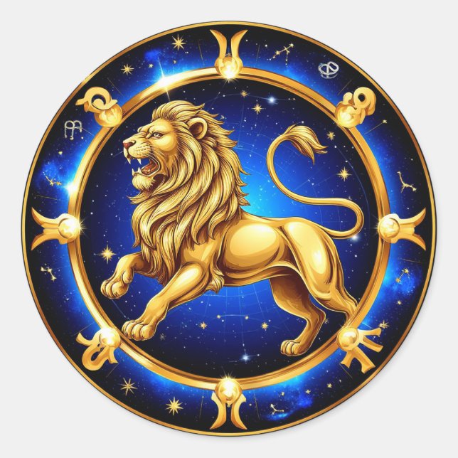 Sticker Rond Zodiac Leo Emblem (Devant)