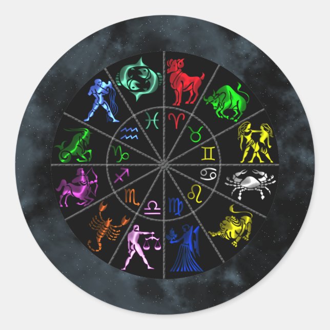 Sticker Rond Zodiac signs (Devant)
