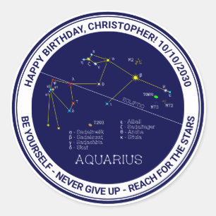 Sticker Rond Zodiaque Aquarius