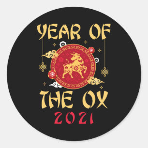 Sticker Rond Zodiaque chinois de l'ox