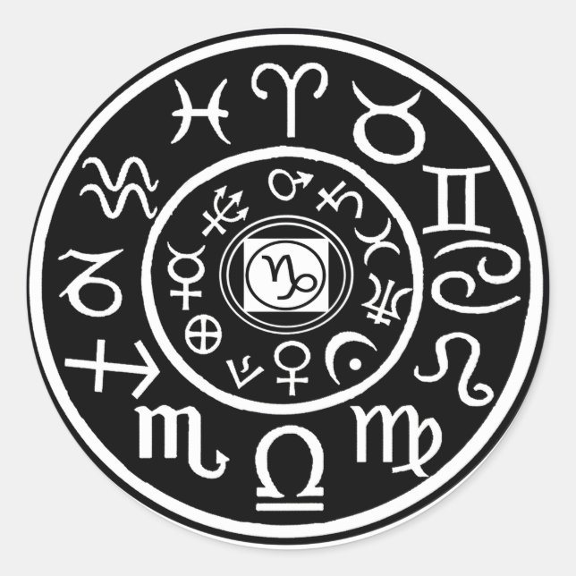 Sticker Rond Zodiaque - Constellation du Capricorne (Devant)