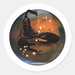 Sticker Rond Zodiaque de donjon d'artisanat - Scorpio