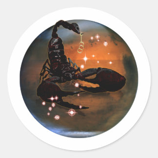 Sticker Rond Zodiaque de donjon d'artisanat - Scorpio