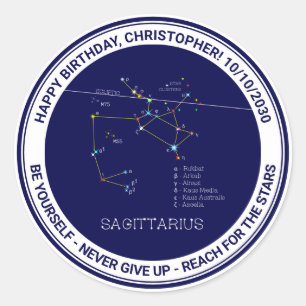 Sticker Rond Zodiaque Sagittarius